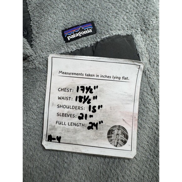 Girl's Patagonia Gray Polartec Fleece Pullover Pockets Snap Long-Sleeve - 12 - Picture 15 of 15
